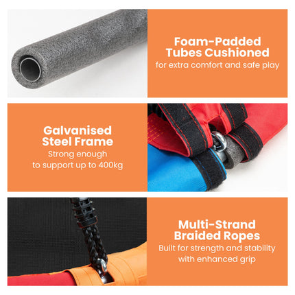 Kahuna Kids 1.2m Tree Saucer Swing Set Round 400kg With Straps Capacity Outdoor