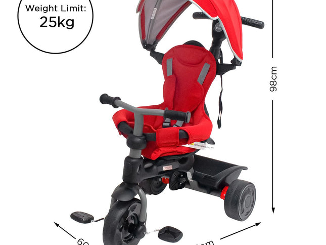 Veebee Explorer 3-stage Kids Trike With Canopy - Red