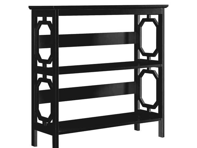 Sarantino Laurel 3-Tier Bookshelf Display Rack in Black