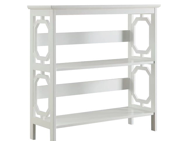 Sarantino Laurel 3-Tier Bookshelf Display Rack in White