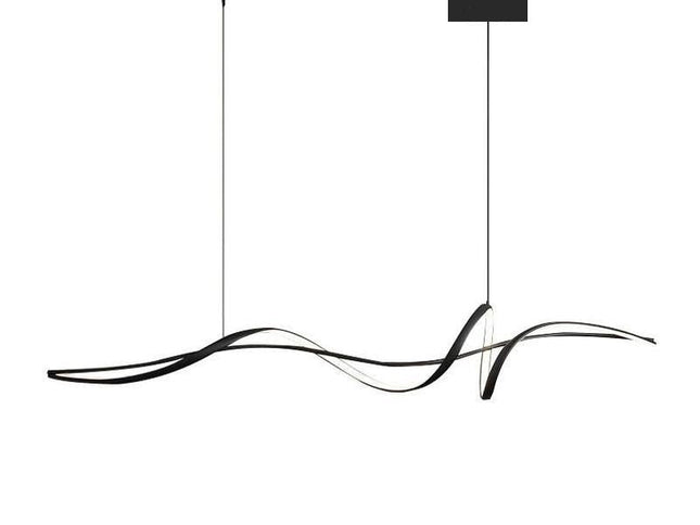 BAMDECOR A036 Modern LED Linear Pendant Lights with Dimmable LED and Adjustable Hanging Length 160cm -Black