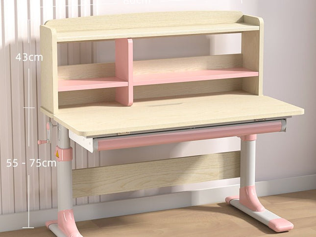 Height Adjustable Children Kids Ergonomic Study Desk 80cm Pink AU