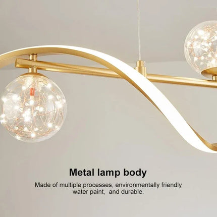 BAMDECOR AD2621 Modern Gold Kitchen Island Light with Glass Globe Shade Ceiling Pendant Lights