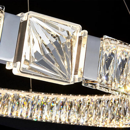BAMDECOR C3319 Modern Crystal Chandeliers Lighting Fixtures Contemporary Round Chandelier Lighting Fixtures Crystal Pendant Ceiling Lights(Gold-60cm)