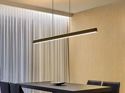 Modern Minimalist Trapezoid Pendant Light Adjustable LED Bar Light Black