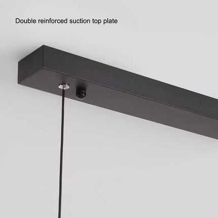 Modern Minimalist Trapezoid Pendant Light Adjustable LED Bar Light Black