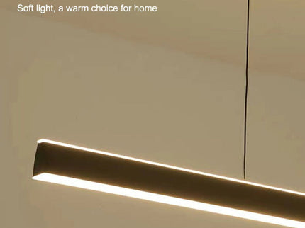 Modern Minimalist Trapezoid Pendant Light Adjustable LED Bar Light Black