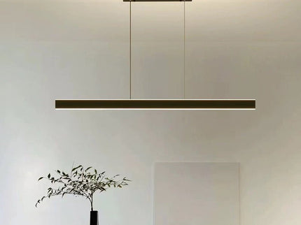 Modern Minimalist Trapezoid Pendant Light Adjustable LED Bar Light Black