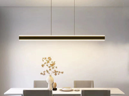 Modern Minimalist Trapezoid Pendant Light Adjustable LED Bar Light Black