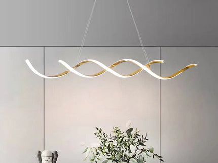 120cm Modern Minimalist Titanium Gold Pendant Light Adjustable LED Chandelier