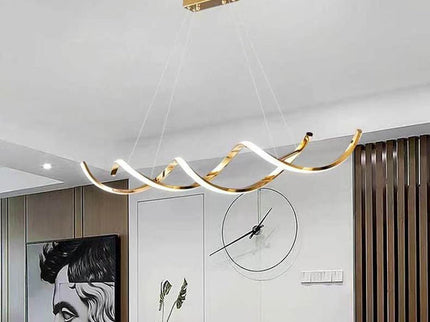 120cm Modern Minimalist Titanium Gold Pendant Light Adjustable LED Chandelier