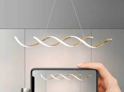 120cm Modern Minimalist Titanium Gold Pendant Light Adjustable LED Chandelier