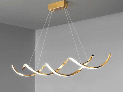 120cm Modern Minimalist Titanium Gold Pendant Light Adjustable LED Chandelier