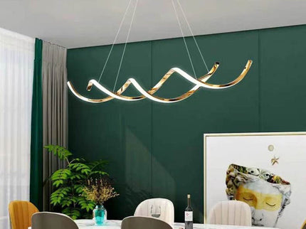 120cm Modern Minimalist Titanium Gold Pendant Light Adjustable LED Chandelier