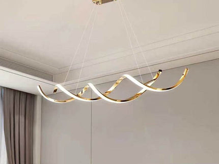 120cm Modern Minimalist Titanium Gold Pendant Light Adjustable LED Chandelier