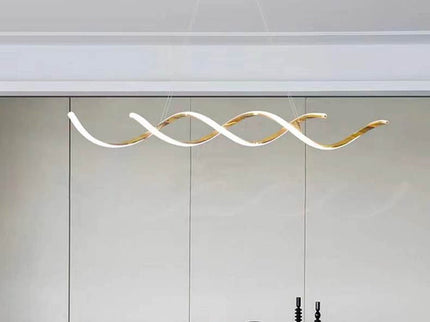120cm Modern Minimalist Titanium Gold Pendant Light Adjustable LED Chandelier