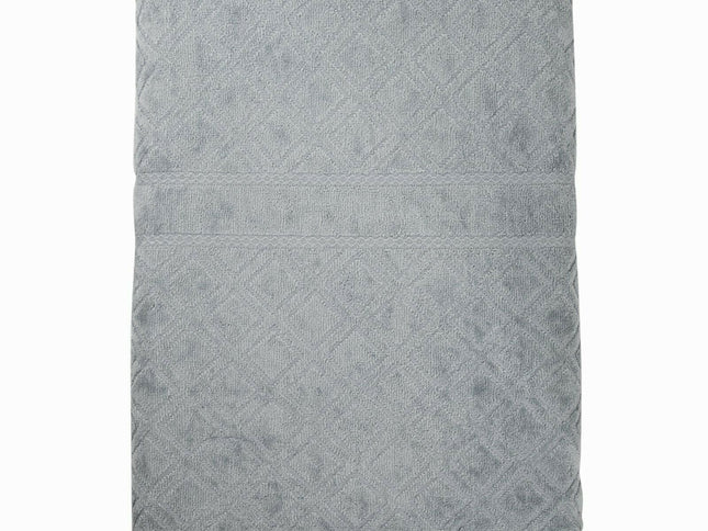 Premium Velour Diamond Design Jacquard Bath Towel (Grey)