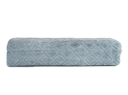 Premium Velour Diamond Design Jacquard Bath Towel (Blue)