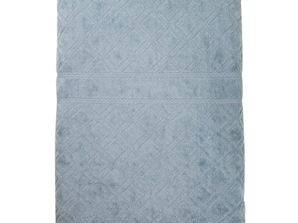 Premium Velour Diamond Design Jacquard Bath Towel (Blue)