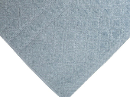 Premium Velour Diamond Design Jacquard Bath Towel (Blue)