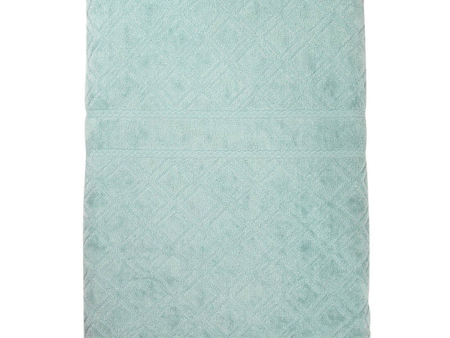 Premium Velour Diamond Design Jacquard Bath Towel (Aqua)