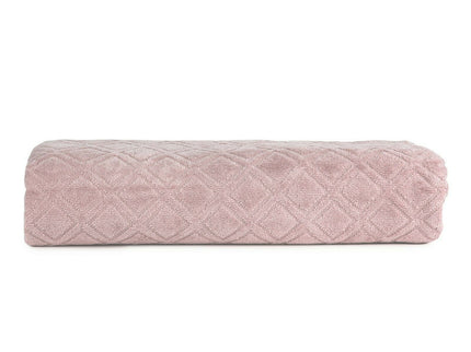 Premium Velour Diamond Design Jacquard Bath Towel (Pink)