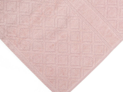 Premium Velour Diamond Design Jacquard Bath Towel (Pink)