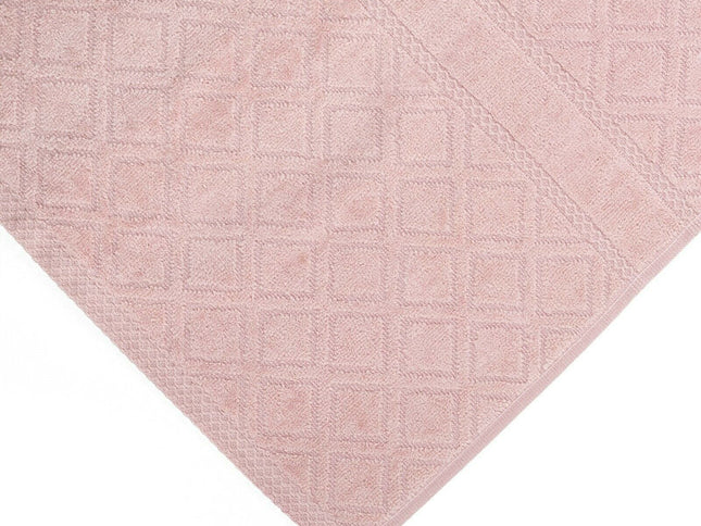 Premium Velour Diamond Design Jacquard Bath Towel (Pink)