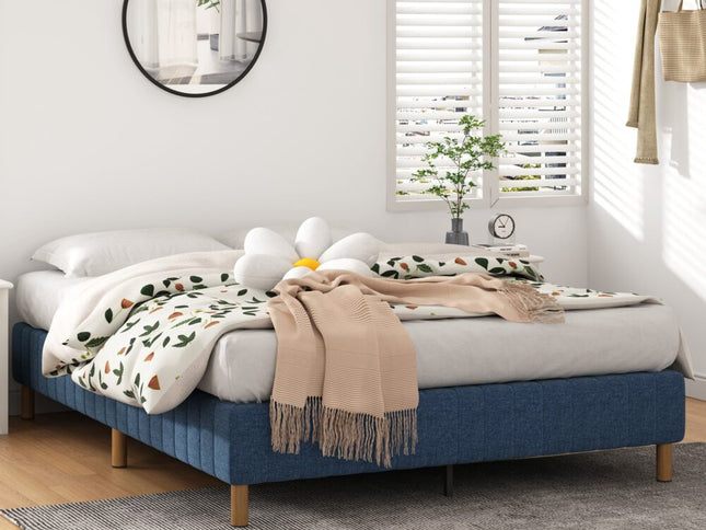 Metal Bed Frame Mattress Foundation Blue – Single