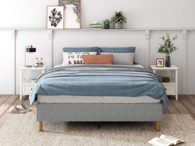 Metal Bedframe Mattress Foundation (Light Grey) – Single