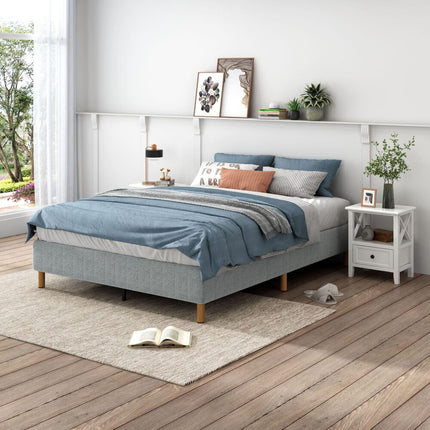 Metal Bedframe Mattress Foundation (Light Grey) ‚Äì Single