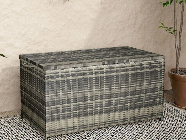Outdoor PE Wicker Storage Box Garden 320L-Grey