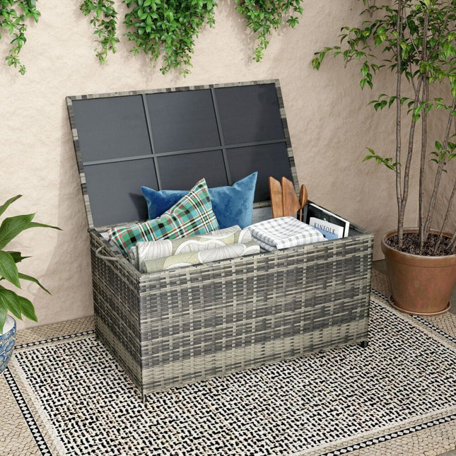 Outdoor PE Wicker Storage Box Garden 320L-Grey