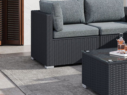 6PCS Outdoor Modular Lounge Sofa Coogee-Black