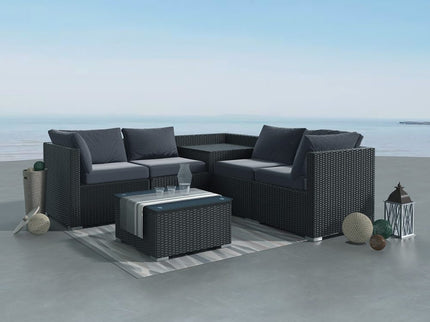 6PCS Outdoor Modular Lounge Sofa Coogee-Black