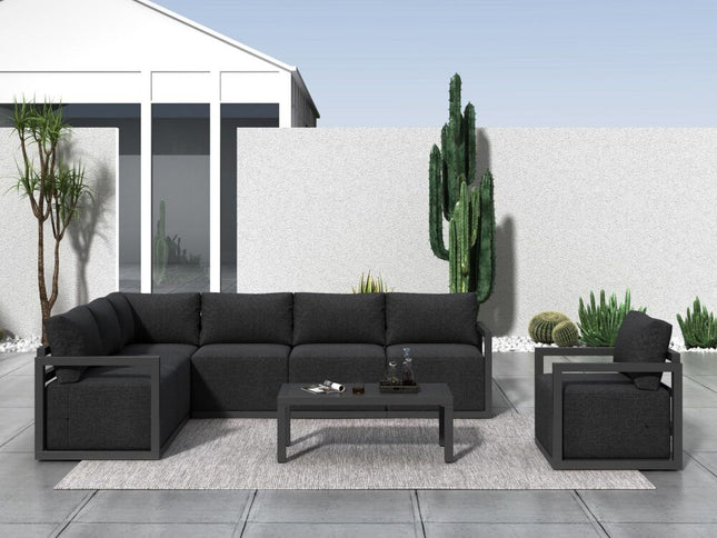 Alfresco 7-Seat Garden Lounge Set – Charcoal Grey
