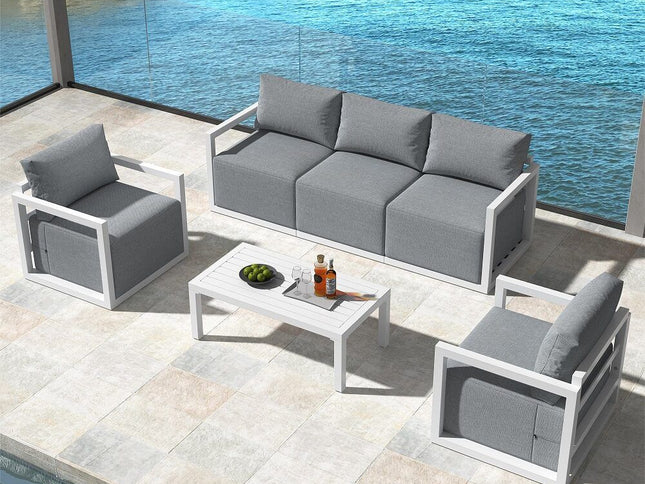 Alfresco 5-Seater Deep-Seated Patio Set – White