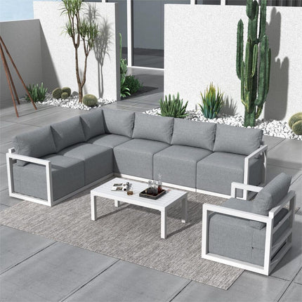 Alfresco 7-Seat Garden Lounge Set ‚Äì White