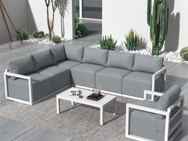 Alfresco 7-Seat Garden Lounge Set – White