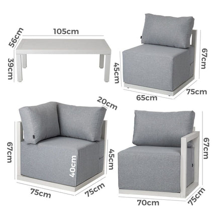 Four-Seat Alfresco Harmony Set – White