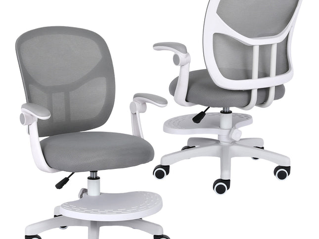 Kids Desk Chair - Children Office Study Seat with Footrest NOVA - Grey