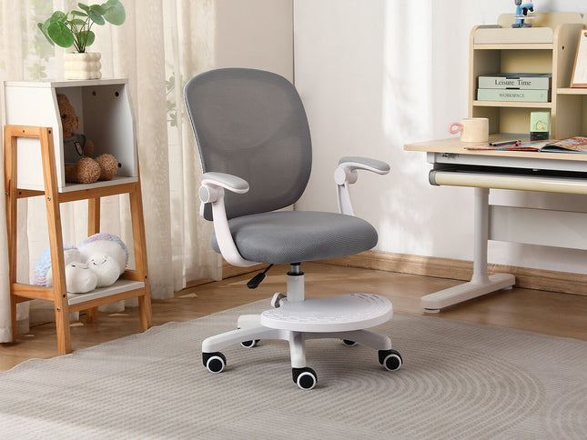 Kids Desk Chair - Children Office Study Seat with Footrest NOVA - Grey