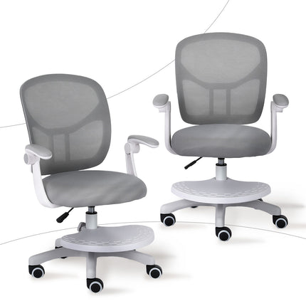 Kids Desk Chair - Children Office Study Seat with Footrest NOVA - Grey