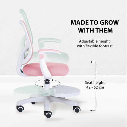 Kids Desk Chair - Children Office Study Seat with Footrest CILO - Pink