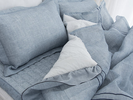 Saesom Flua Snow Comforter Set Double Cool Quilt Bedspread BLUE