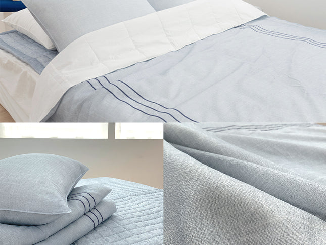 Saesom Flua Snow Comforter Set Queen Cool Quilt Bedspread BLUE