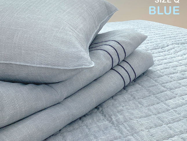 Saesom Flua Snow Comforter Set Queen Cool Quilt Bedspread BLUE