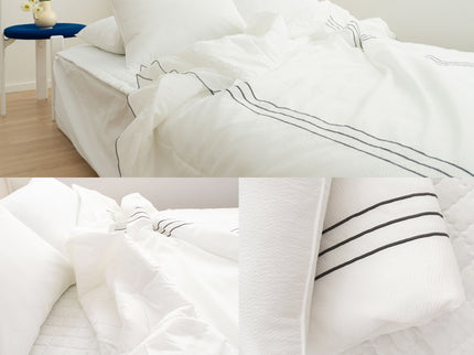 Saesom Flua Snow Comforter Set Queen Cool Quilt Bedspread WHITE