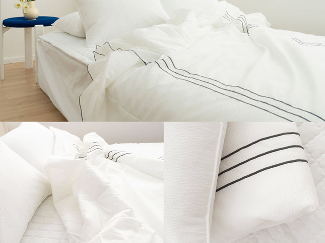 Saesom Flua Snow Comforter Set Queen Cool Quilt Bedspread WHITE