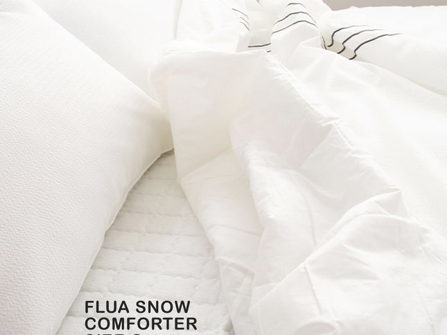Saesom Flua Snow Comforter Set Queen Cool Quilt Bedspread WHITE